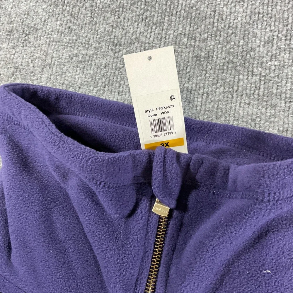 Calvin Klein Performance Mens Purple Fleece Full Zip Vest 3X PFSX9573 WD0 NEW